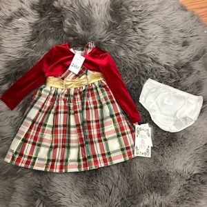 Iris & Ivy | Girl's Formal Plaid Holiday Dress | Red & Green | Size 24M